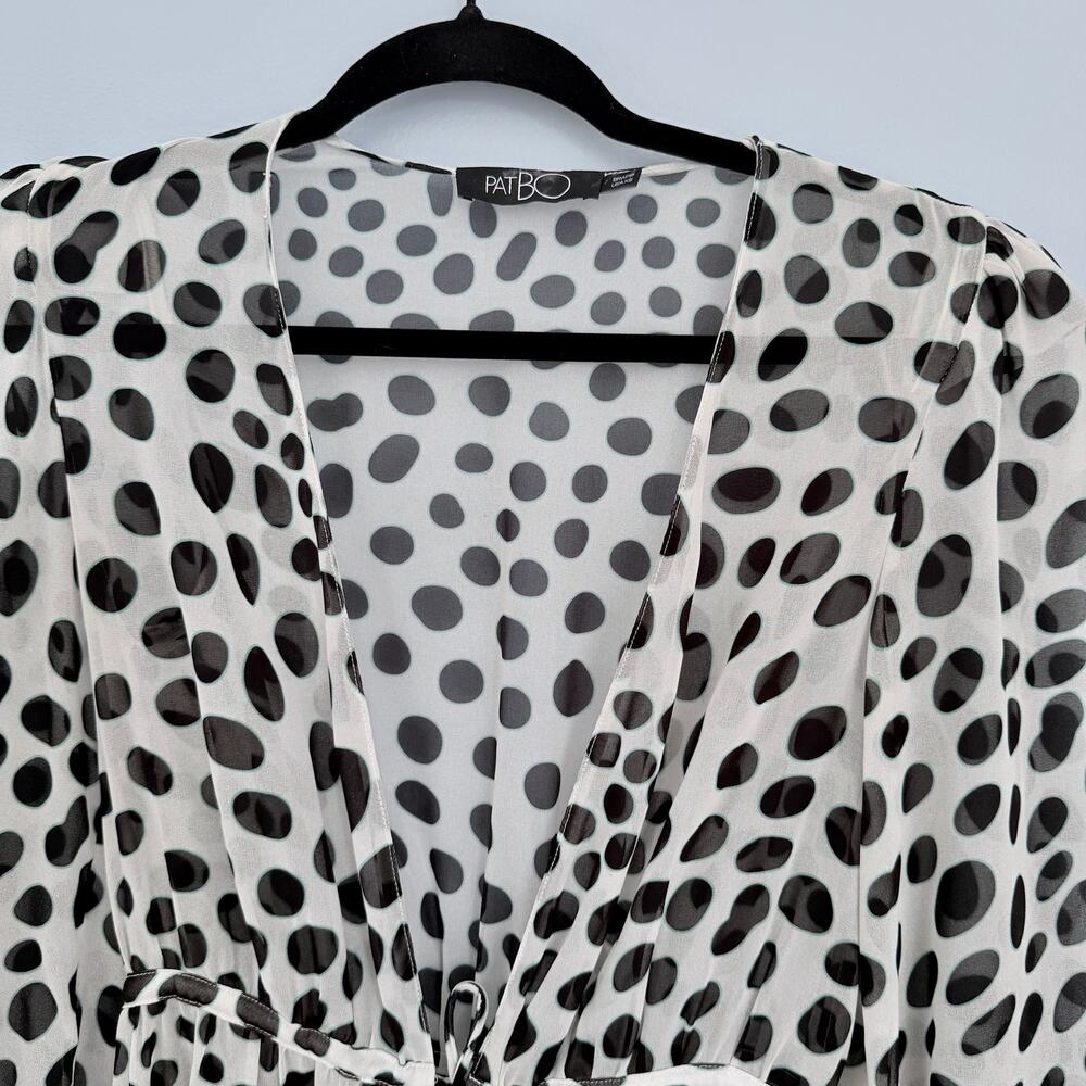 PatBO Polka Dot Cutout Ruffle Maxi Dress – Resort Wear Cover Up – Size XS - Picture 8 of 8